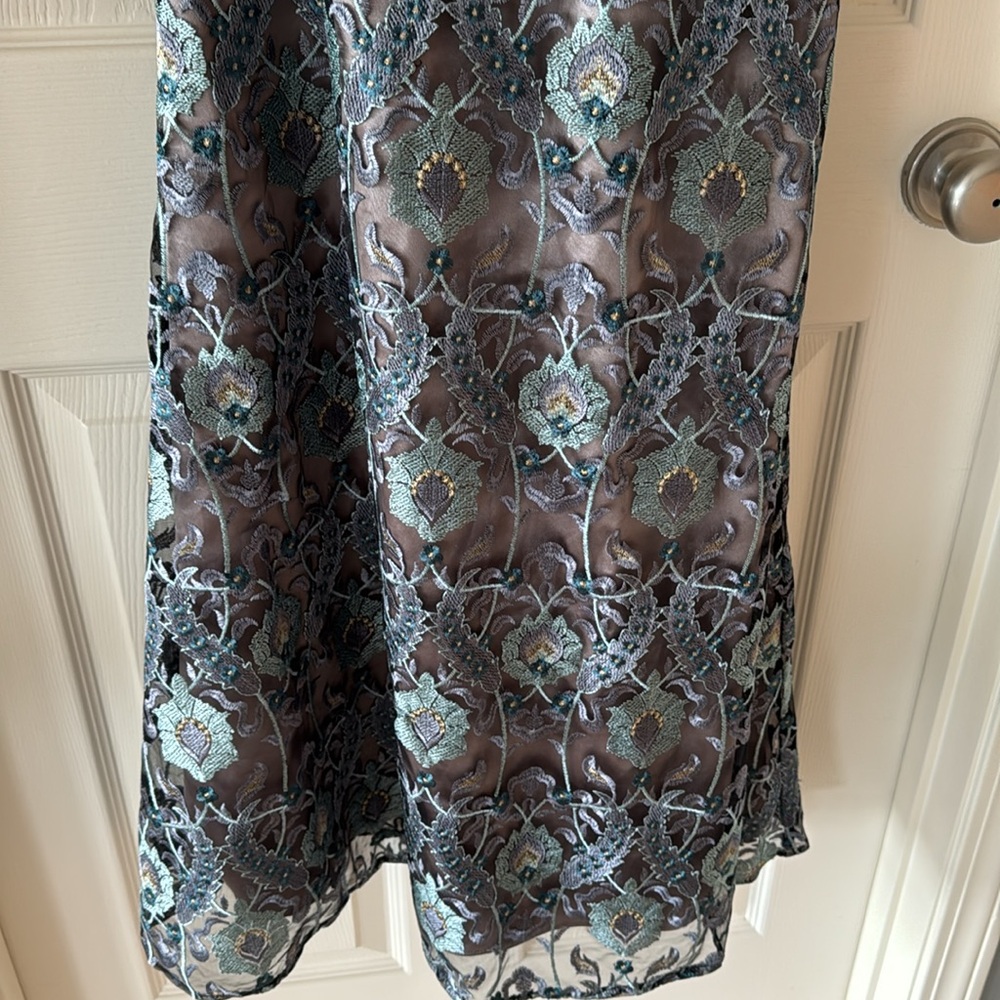 Js Collections Brocade Illusion Over Taupe Satin … - image 3